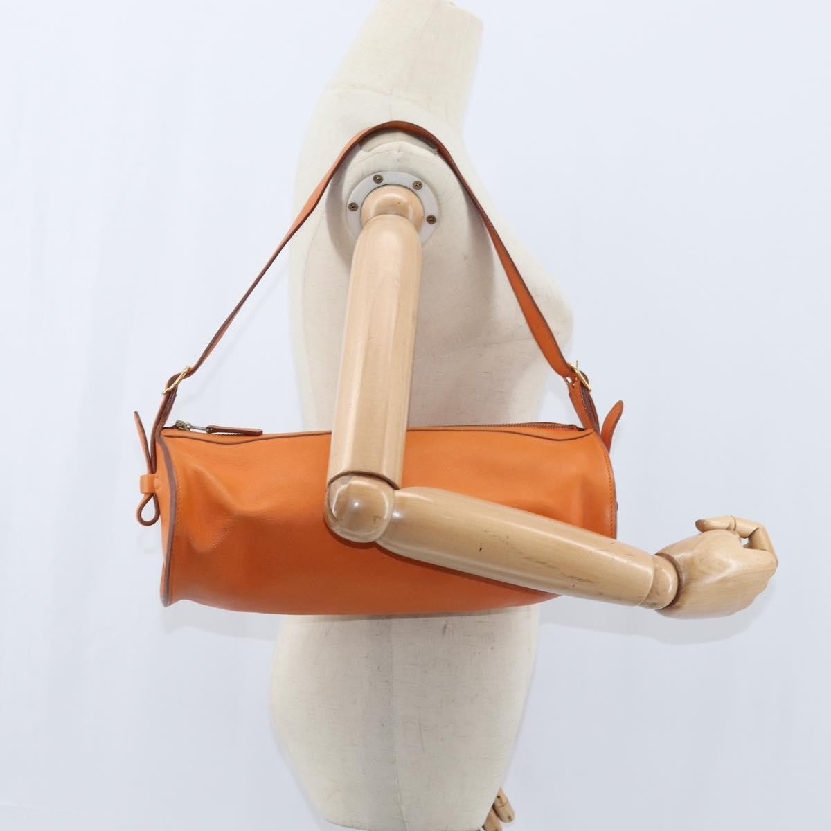 Hermes Sac Doremi Bag Leather, ORANGE, LEATHER, Shoulder bag