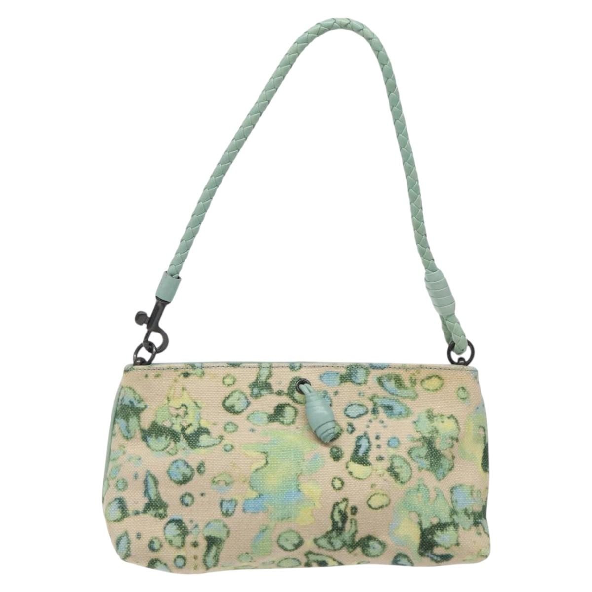Bottega Veneta Vintage Shoulder Bag Canvas, GREEN, CANVAS, Shoulder bag