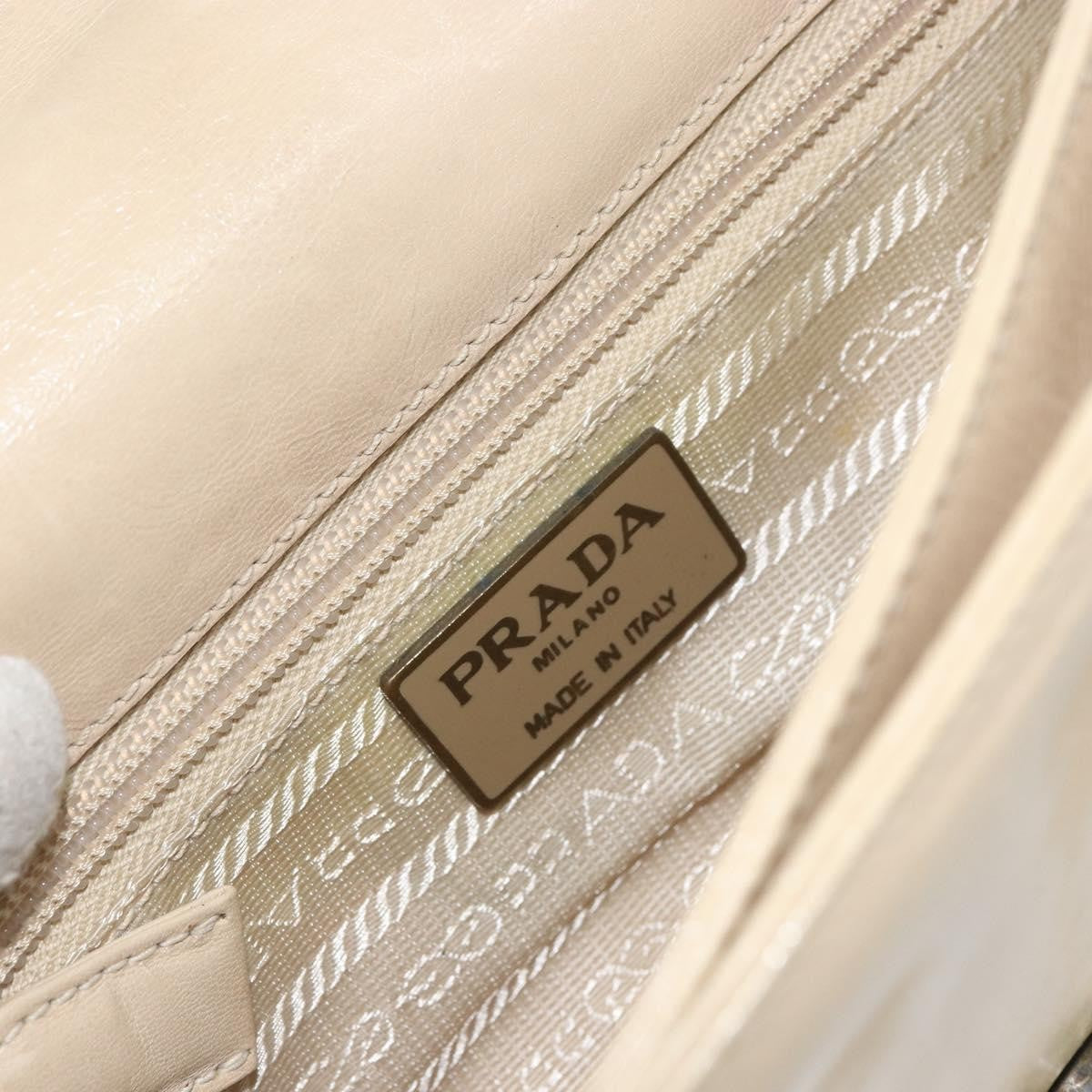 Prada Flap Shoulder Bag Leather, BEIGE, LEATHER, Shoulder bag