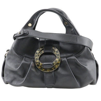 Bvlgari Chandra Hobo Leather, Black, Leather, Handbag