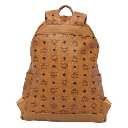 MCM Vicetos Logo PVC Cuir, BROWN, CANVAS, Backpack