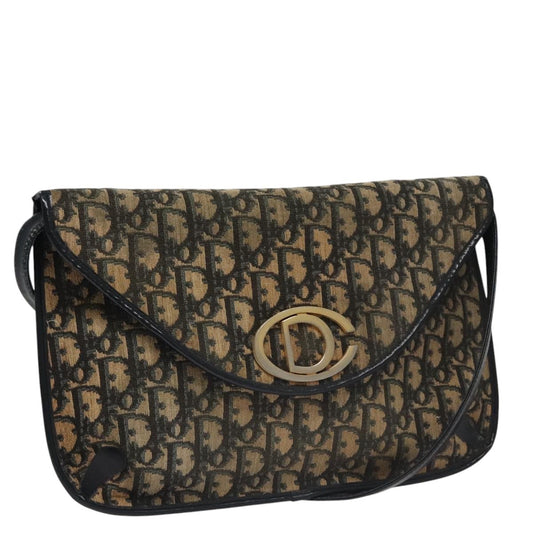 Christian Dior Vintage Trotter Shoulder Bag Canvas, NAVY, CANVAS, Shoulder bag