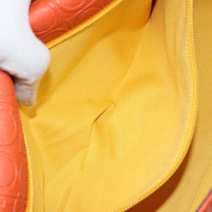 Salvatore Ferragamo Gancini Shoulder Bag Canvas, ORANGE, PVC, Shoulder bag