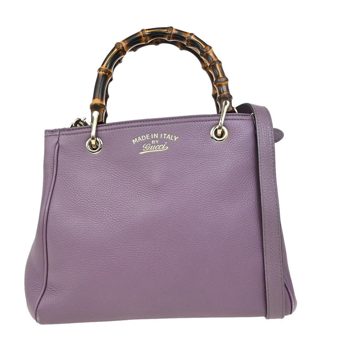 Gucci Bamboo shopper bag Leather, PURPLE, LEATHER, Tote bag