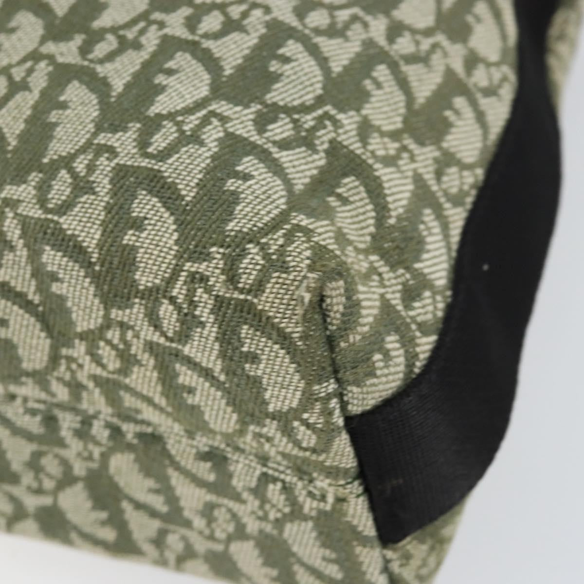 Christian Dior Vintage Trotter Shoulder Bag Canvas, GREEN, CANVAS, Shoulder bag