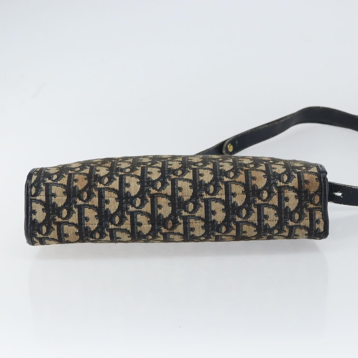 Christian Dior Vintage Trotter Shoulder Bag Canvas, NAVY, CANVAS, Shoulder bag