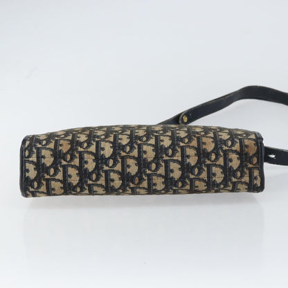 Christian Dior Vintage Trotter Shoulder Bag Canvas, NAVY, CANVAS, Shoulder bag