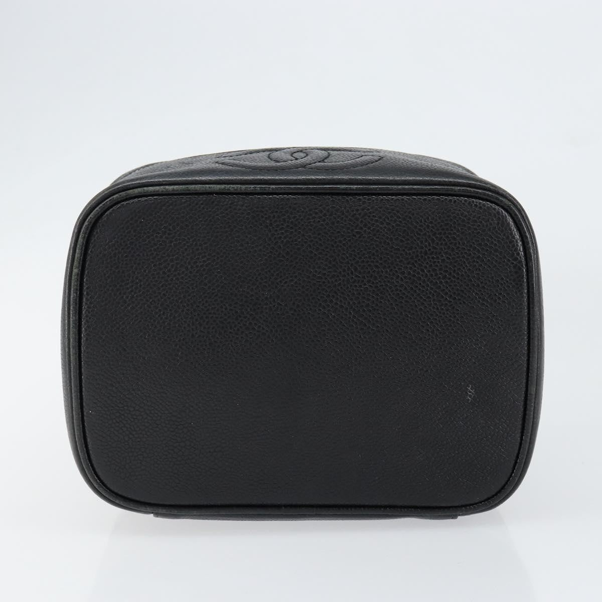 Chanel Vintage Cosmetic Case Leather, BLACK, LEATHER, Clutche & pouche