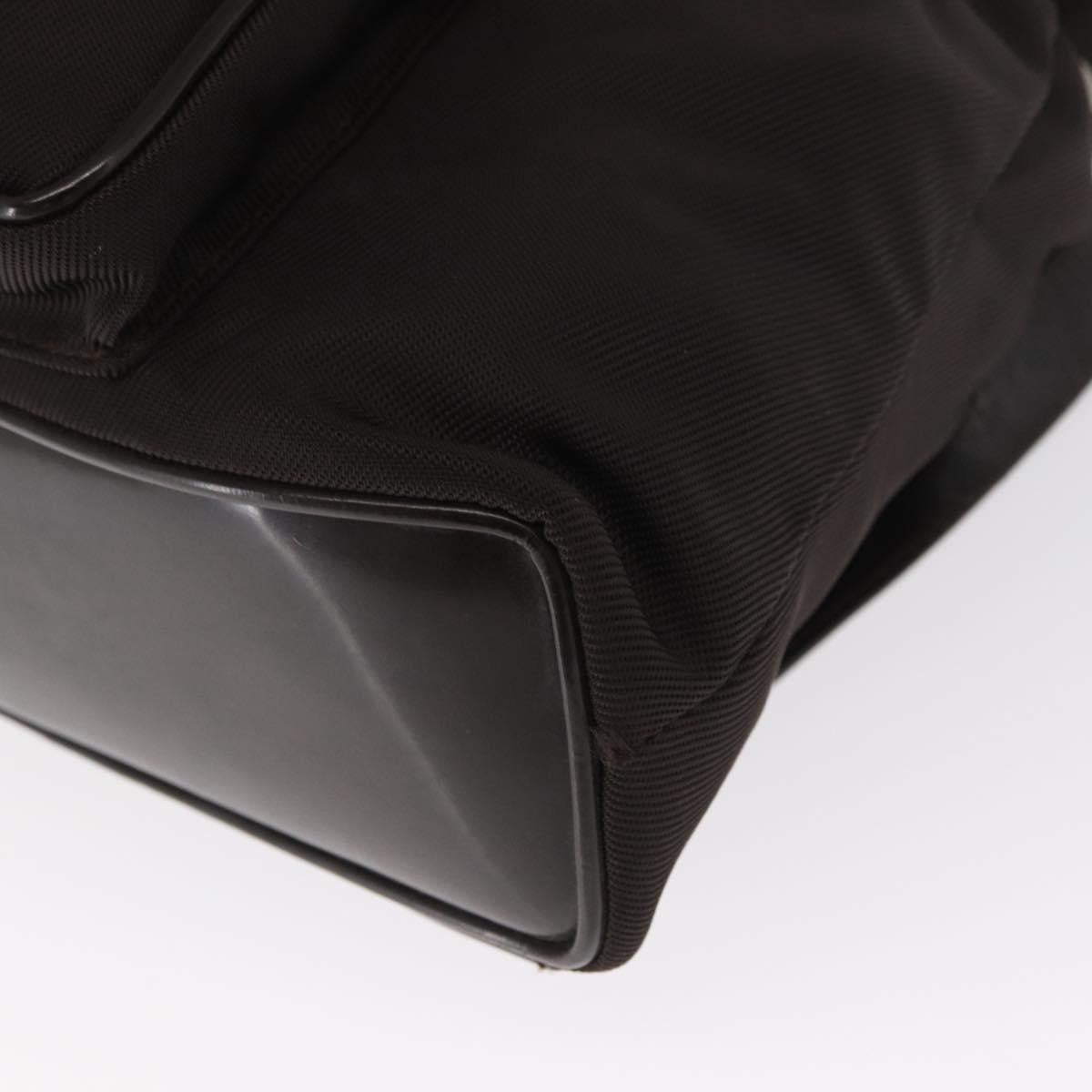 Gucci Vintage Bamboo Backpack Nylon and Patent Leather, BLACK, NYLON, Backpack