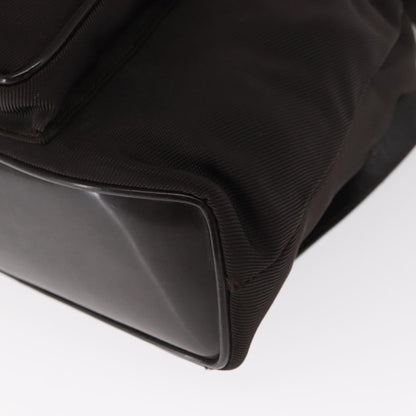 Gucci Vintage Bamboo Backpack Nylon and Patent Leather, BLACK, NYLON, Backpack