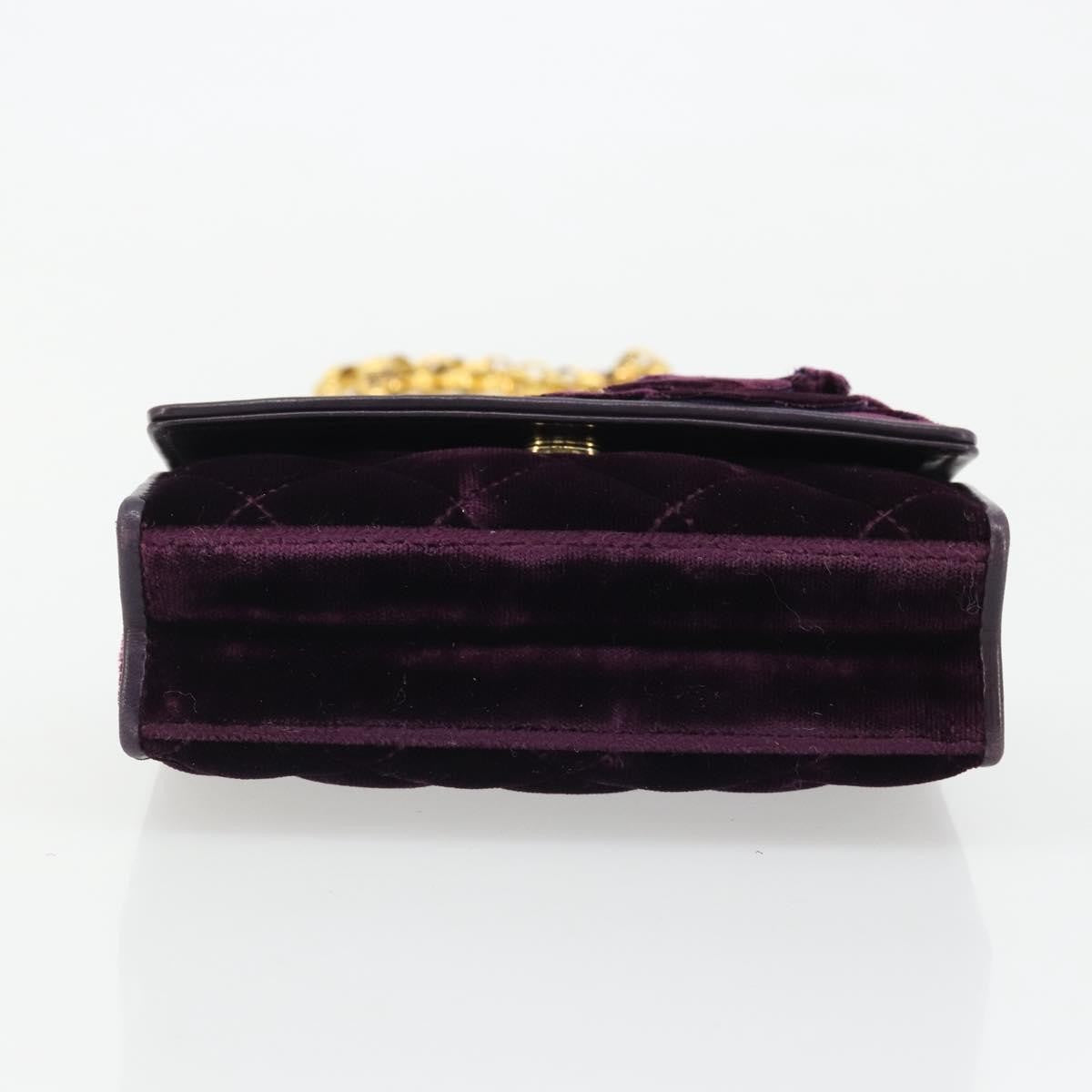Chanel Wallet on Chain Quilted Velvet, Purple, Velvet, Handbag