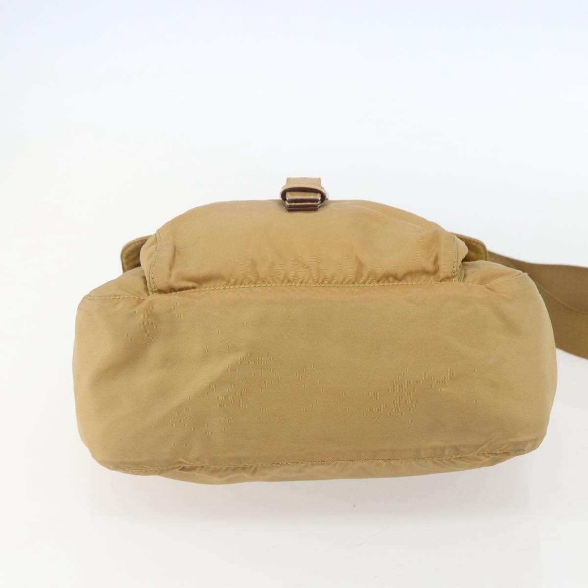 Prada Buckle Messenger Bag Tessuto, BEIGE, NYLON, Shoulder bag