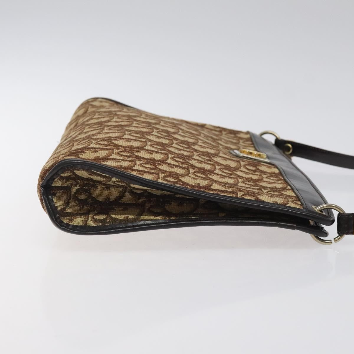 Christian Dior Vintage Trotter Shoulder Bag Canvas, BROWN, CANVAS, Shoulder bag