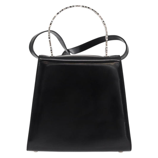 Salvatore Ferragamo Gancini handbag Leather, BLACK, LEATHER, Handbag
