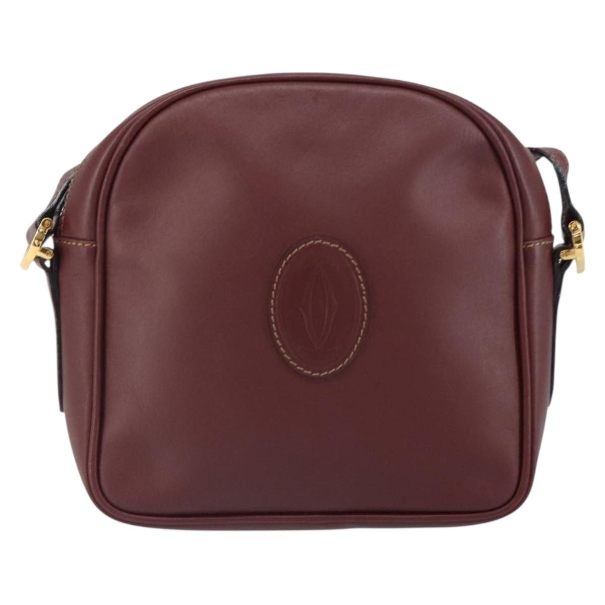 cartier Must de Cartier Shoulder Bag Leather, BURGUNDY, LEATHER, Shoulder bag