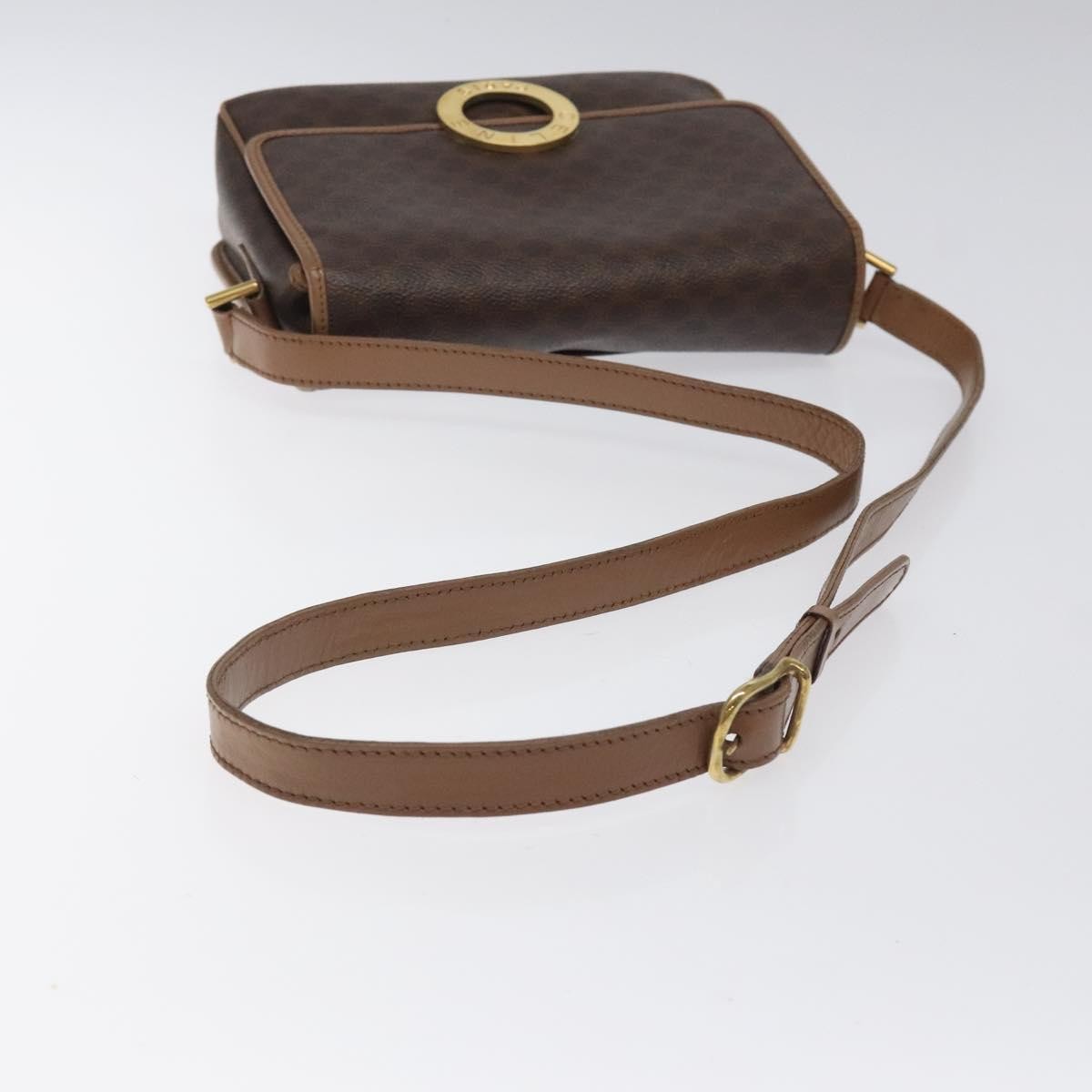 Celine Macadam Shoulder Bag PVC Leather, BROWN, CANVAS, Shoulder bag