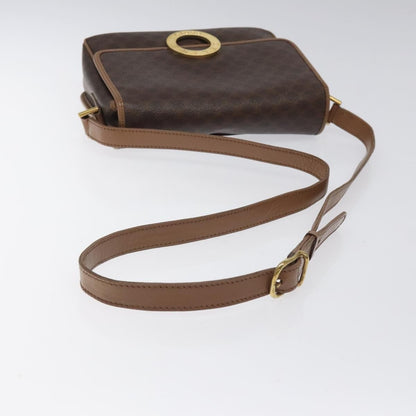 Celine Macadam Shoulder Bag PVC Leather, BROWN, CANVAS, Shoulder bag