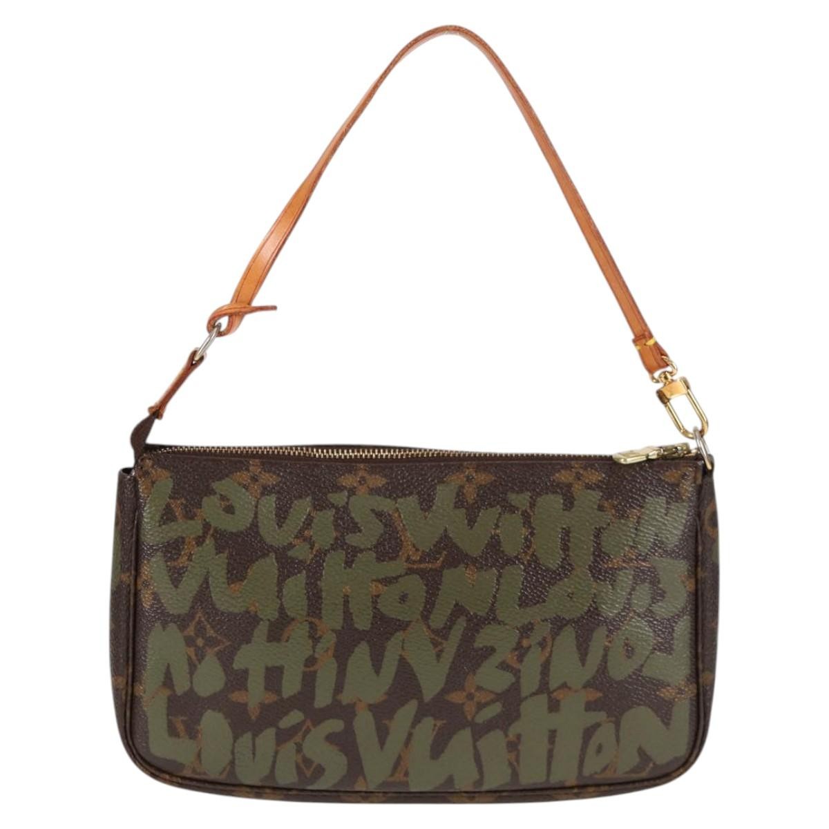 Louis Vuitton Pochette Accessoires Limited Edition Monogram Graffiti, BROWN, CANVAS, Clutche & pouche