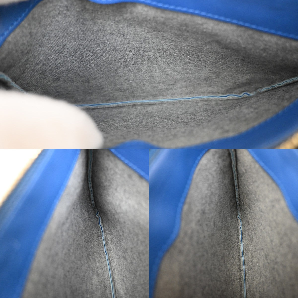 Celine Trio Crossbody Bag Leather, BLUE, LEATHER, Crossbody bag