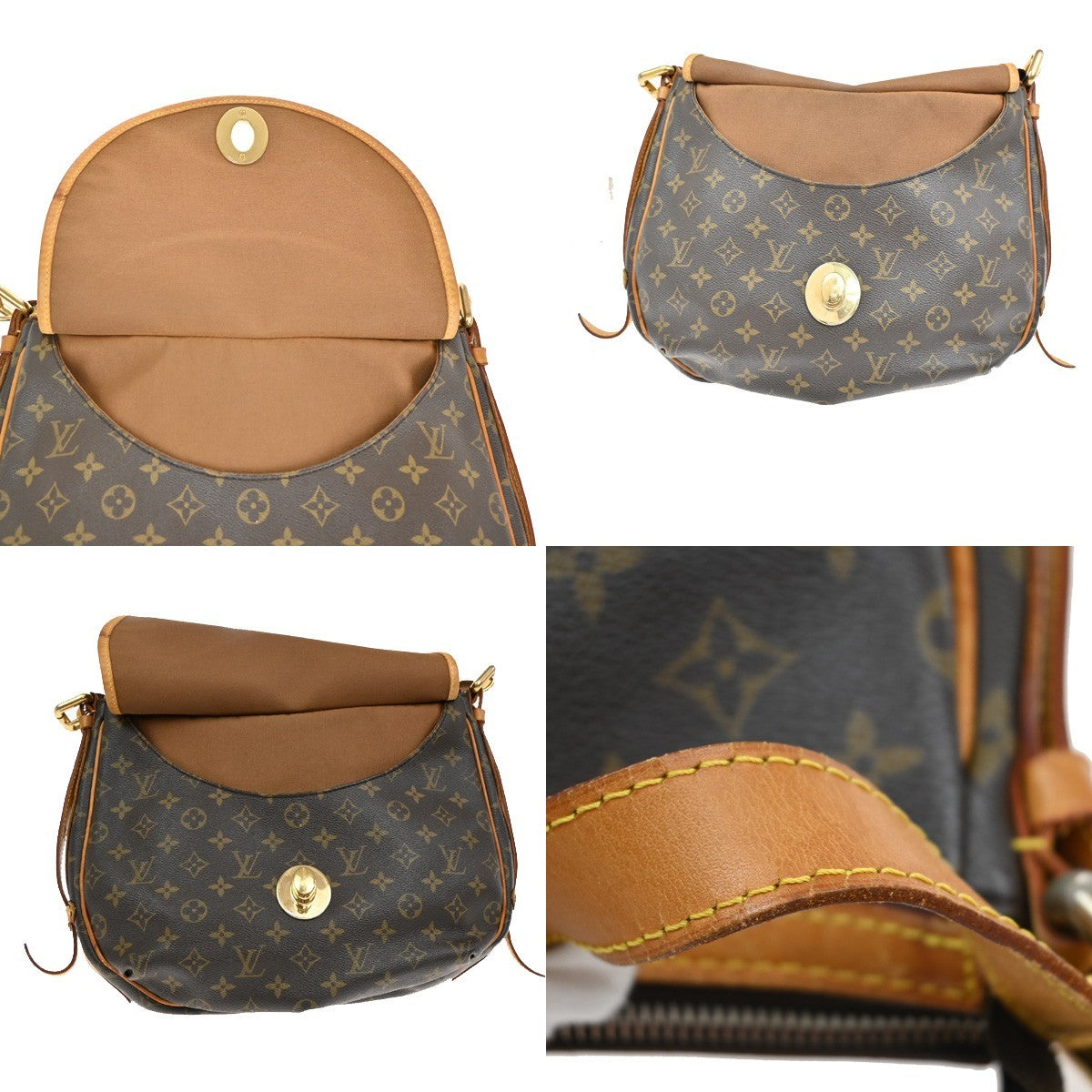 Louis Vuitton Tulum Handbag Monogram Canvas, BROWN, CANVAS, Handbag