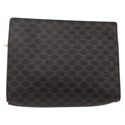 Celine Vintage Macadam Shoulder Bag Canvas, BLACK, CANVAS, Shoulder bag