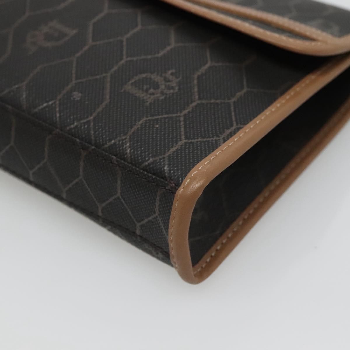 Christian Dior Vintage Honeycomb chain Canvas, BLACK, PVC, Clutche & pouche