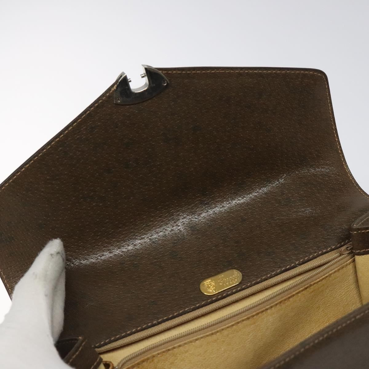 Gucci Vintage Handbag Leather, BROWN, LEATHER, Handbag