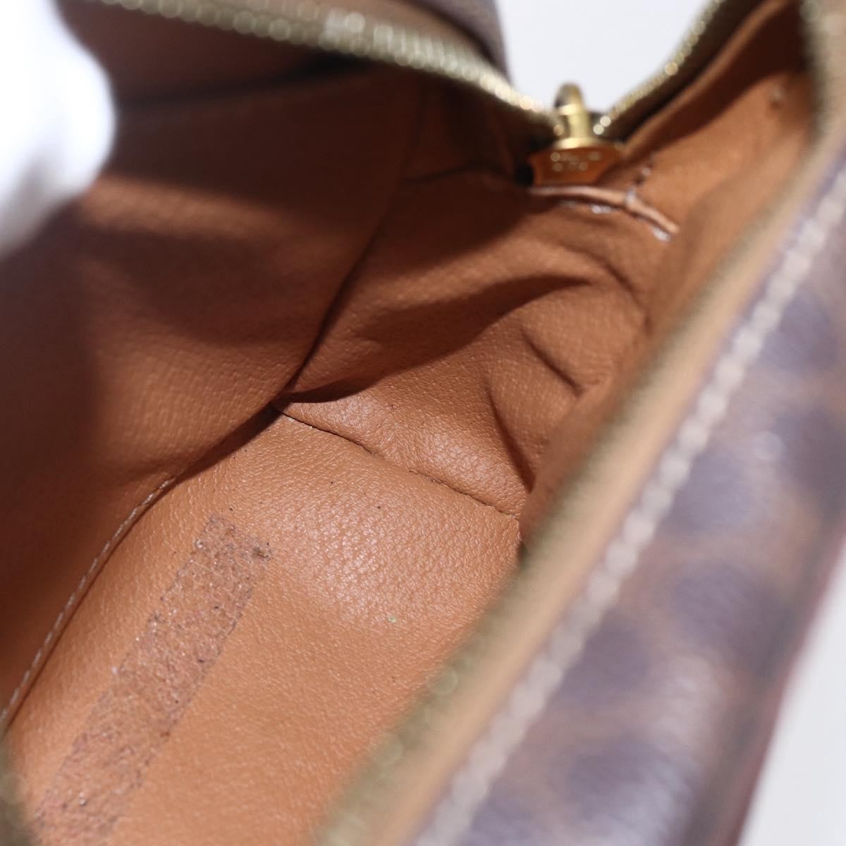 Celine Vintage Macadam Shoulder Bag Canvas and Leather, BROWN, CANVAS, Shoulder bag