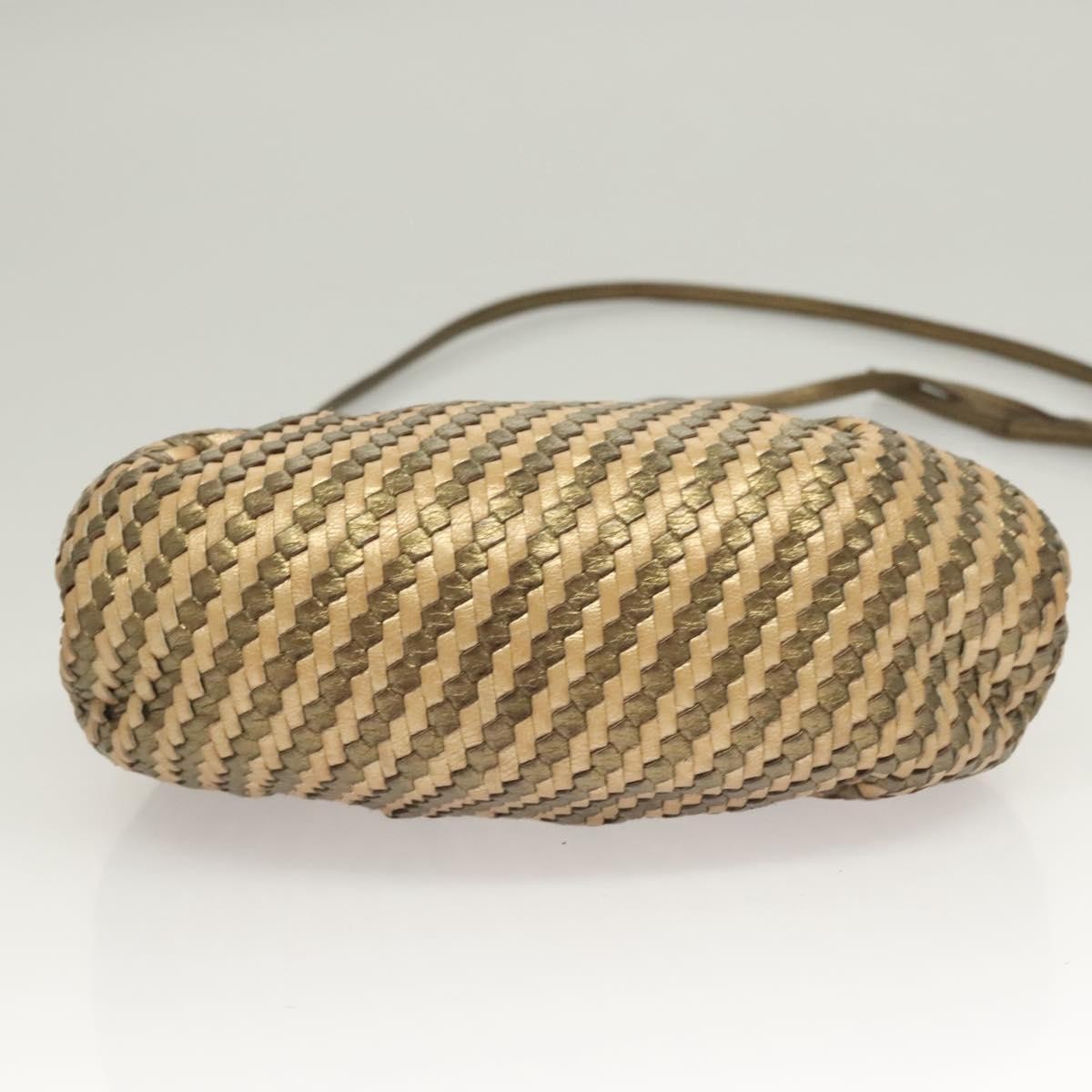 Fendi Vintage Shoulder Bag Leather, GOLD, LEATHER, Shoulder bag