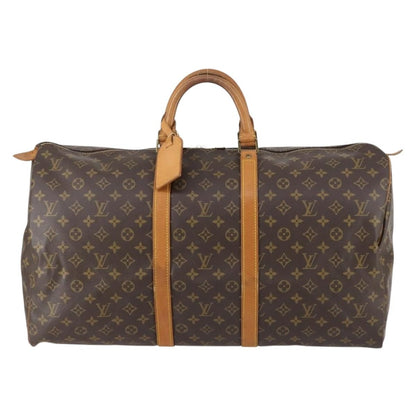Louis Vuitton Keepall Bag Monogram Canvas, BROWN, CANVAS, Travel bag
