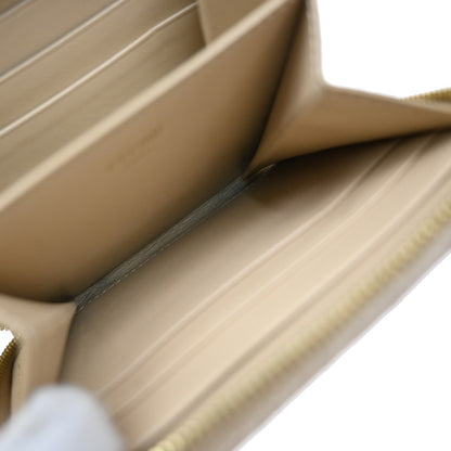 Celine C Charm Zip Around Wallet Quilted Leather, BEIGE, LEATHER, Wallets