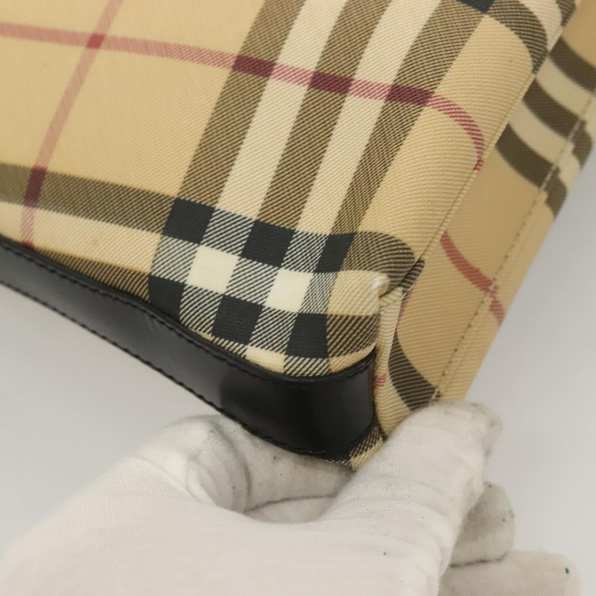 Burberry Shoulder Bag Nova Check Canvas, BEIGE, PVC, Shoulder bag