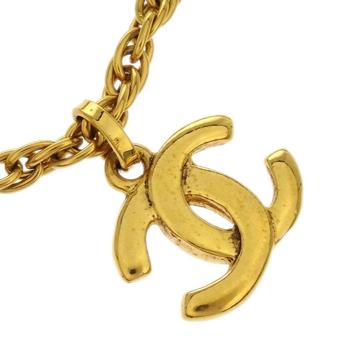 Chanel Vintage CC Pendant Necklace Metal, GOLD, METAL, Necklace