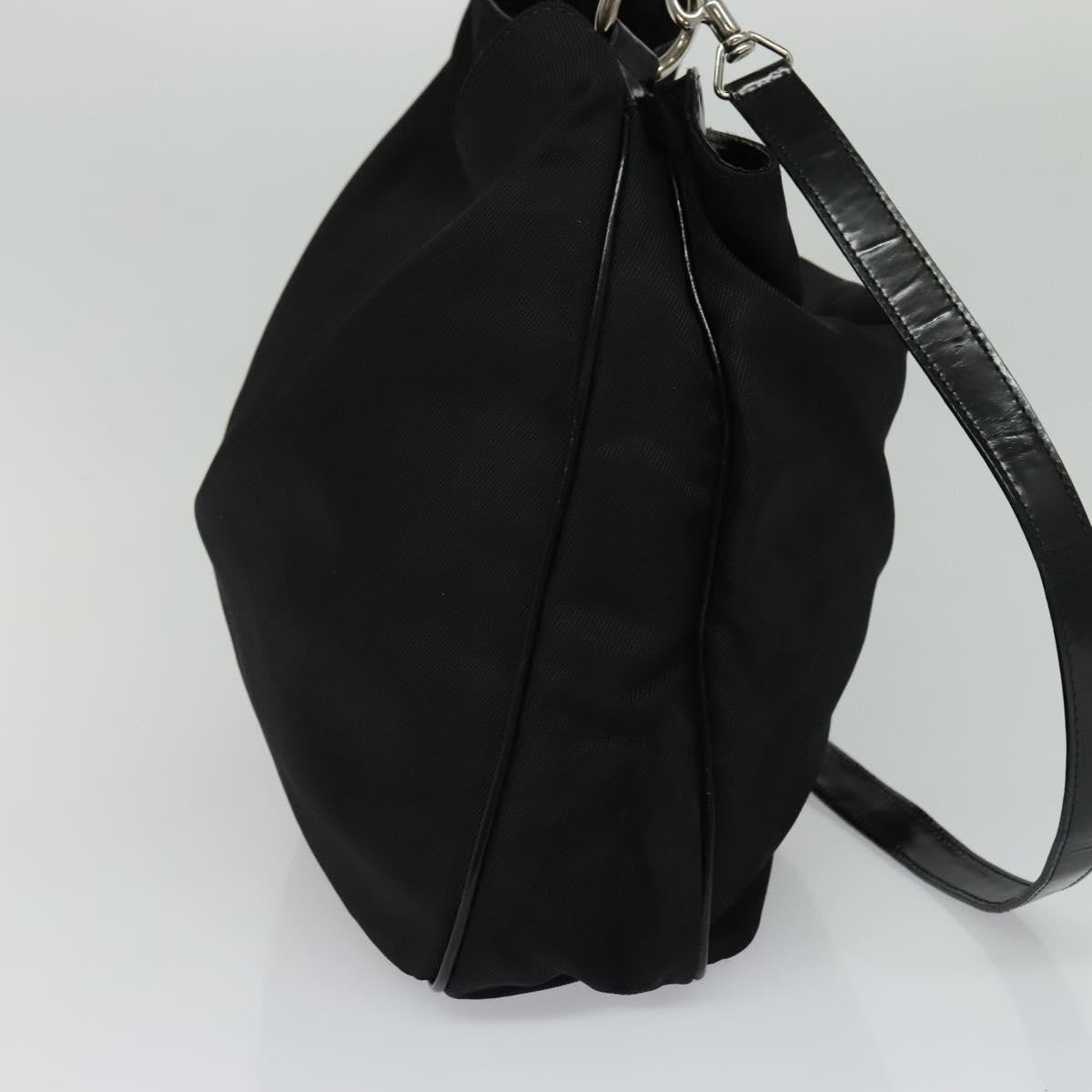 Gucci Vintage Bamboo Shoulder Bag Nylon, BLACK, NYLON, Shoulder bag