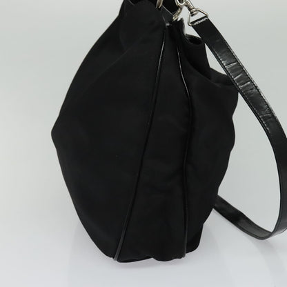 Gucci Vintage Bamboo Shoulder Bag Nylon, BLACK, NYLON, Shoulder bag