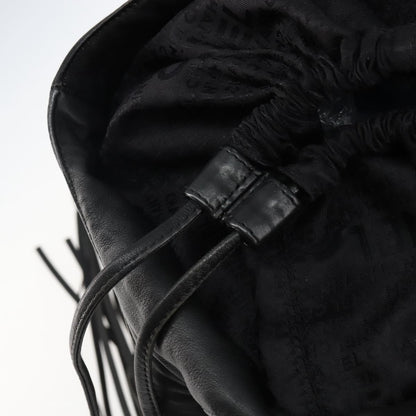 Chanel Square Stitch Tassel Hobo Quilted Leather, BLACK, LEATHER, Handbag