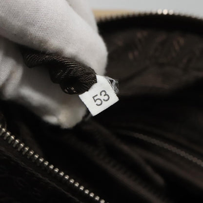 Prada Bauletto Bag Canvas with Leather, BEIGE, CANVAS, Handbag