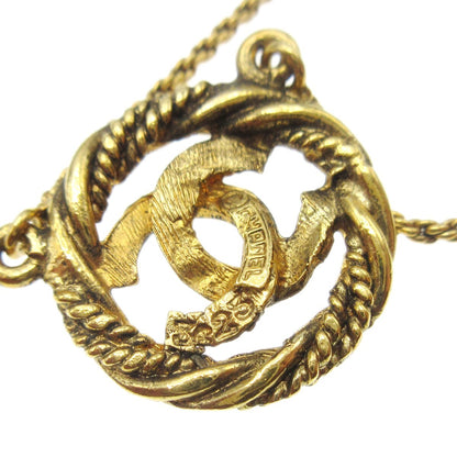 Chanel CC Round Pendant Necklace Metal, GOLD, GOLD_PLATED, Necklace