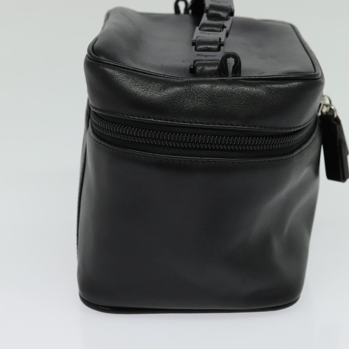 Salvatore Ferragamo Vintage Gancini Pochette Leather, BLACK, LEATHER, Handbag