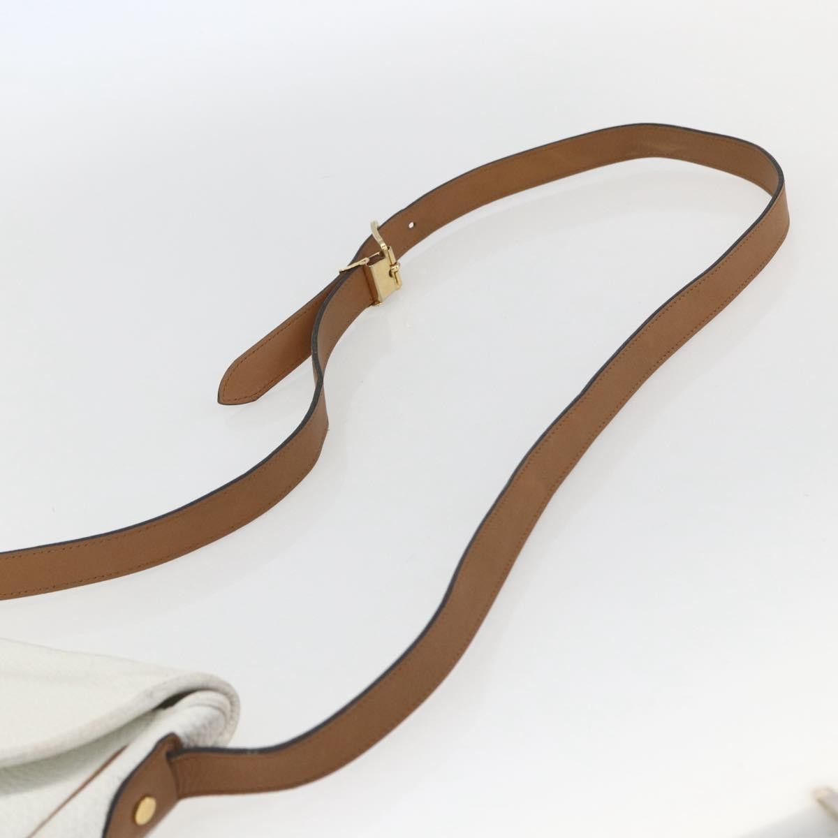 Christian Dior Vintage Shoulder Bag Leather, WHITE, LEATHER, Shoulder bag