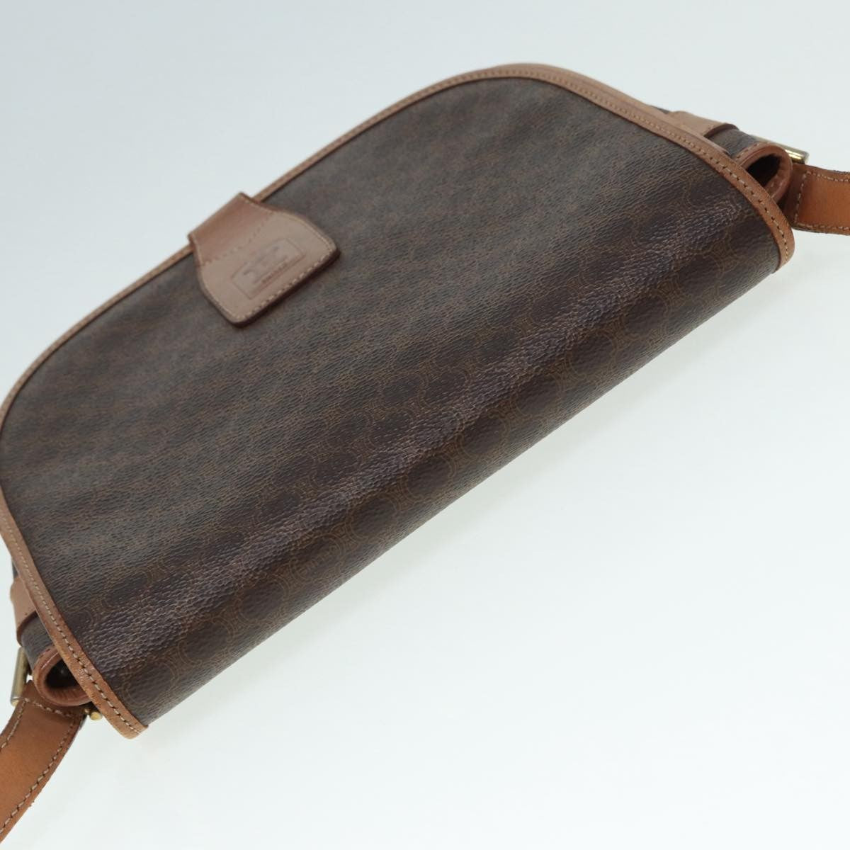 Celine Macadam Shoulder Bag PVC Leather, BROWN, CANVAS, Shoulder bag