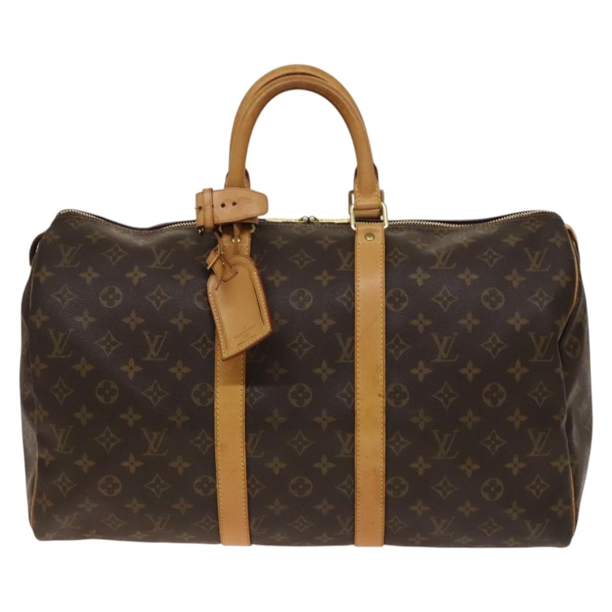 Louis Vuitton Keepall Bag Monogram Canvas, BROWN, CANVAS, Travel bag