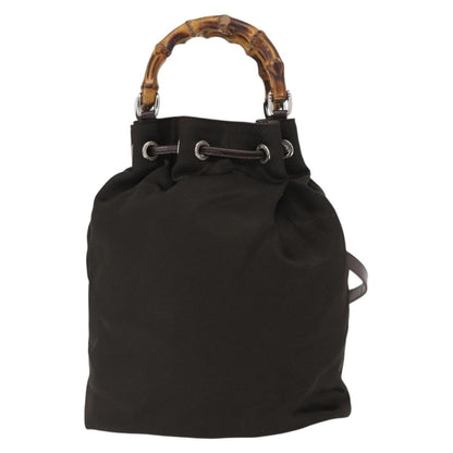 Gucci Vintage Bamboo Sling Backpack Nylon, KHAKI, NYLON, Backpack