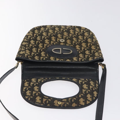 Christian Dior Vintage Flap Crossbody Bag Canvas, NAVY, CANVAS, Shoulder bag