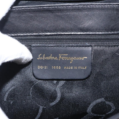 Salvatore Ferragamo Vintage Handbag Leather, BLACK, LEATHER, Handbag