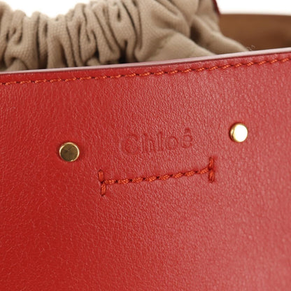 Chloe Roy Bucket Bag Leather, RED, LEATHER, Shoulder bag
