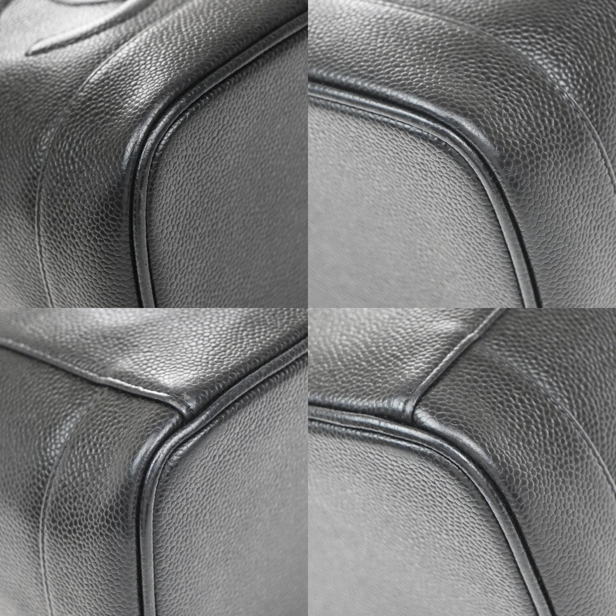 Chanel Vintage Timeless Cosmetic Case Caviar, BLACK, LEATHER, Clutche & pouche