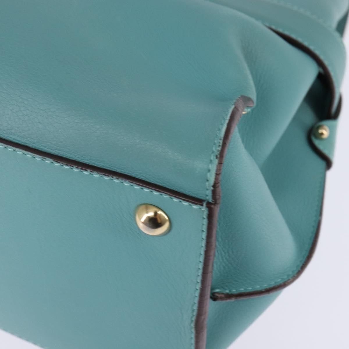 Salvatore Ferragamo Virna Satchel Leather, BLUE, LEATHER, Handbag