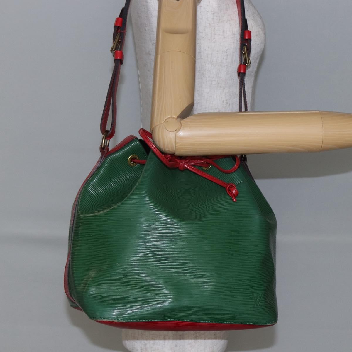 Louis Vuitton Bicolor Petit Noe Handbag Epi Leather, GREEN, LEATHER, Handbag