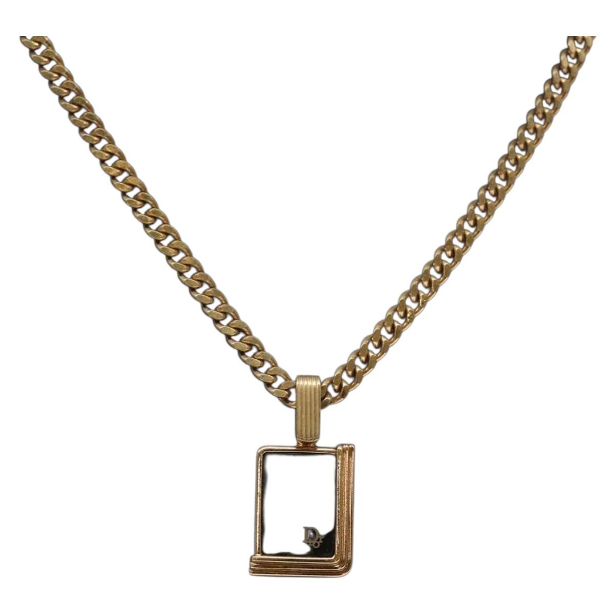 Christian Dior CD Pendant Necklace Gold-plated, GOLD, METAL, Necklace